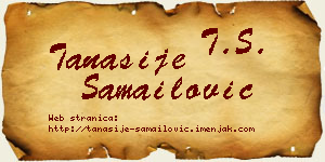 Tanasije Samailović vizit kartica